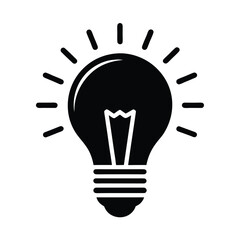 Bright lightbulb icon silhouette symbolizing innovative idea generation for dynamic corporate breakthroughs