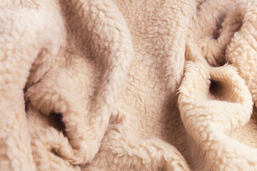 Soft fabric texture background with faux fur