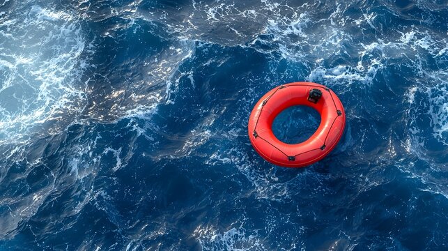 Coast Guard Rushes to Rescue Stranded Kayaker Amidst Turbulent Ocean Waves with Inflatable Boat for Urgent Life Saving Action in Dramatic 3D Scene