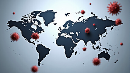 Fototapeta premium Global Impact of COVID-19 on Health and Economy