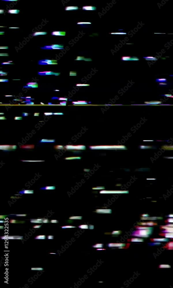 Poster dynamic glitch transition with colorful digital noise and distorted lines