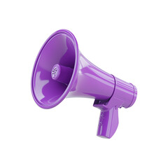 A large purple microphone is shown in the air