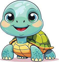 Obraz premium cute turtle illustration clipart 