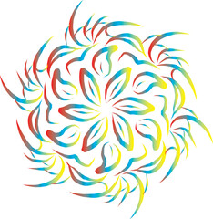 Fototapeta premium Colorful Abstract Mandala Design with Flowing Patterns and Floral Shapes