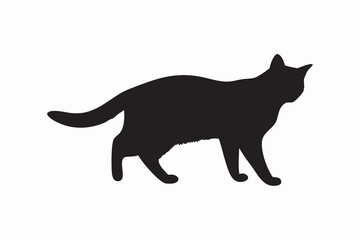 cat silhouette, cat Vector icon, black cat icon, Isolated on White Background