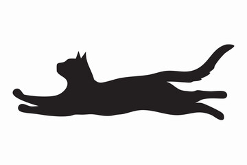 cat silhouette, cat Vector icon, black cat icon, Isolated on White Background