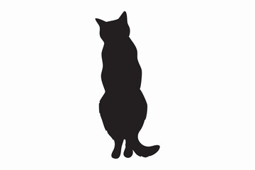 cat silhouette, cat Vector icon, black cat icon, Isolated on White Background