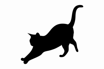 cat silhouette, cat Vector icon, black cat icon, Isolated on White Background