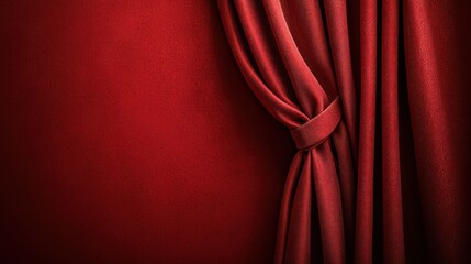 Red theater curtain opening on stage backdrop