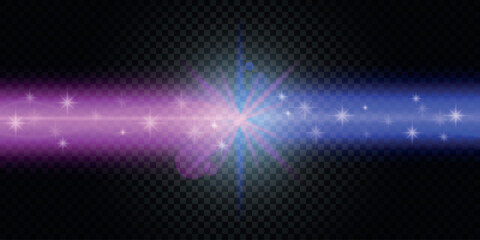Obraz premium Vibrant light glow effect with pink and blue hues on a transparent background