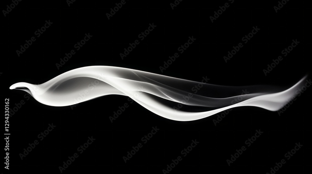 Poster delicate curls of white smoke flow effortlessly, twisting and intertwining in the air