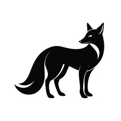 Fox Silhouette Vector Art Illustration and Minimalist Black Fox Design