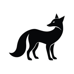 Fox Silhouette Vector Art Illustration and Minimalist Black Fox Design