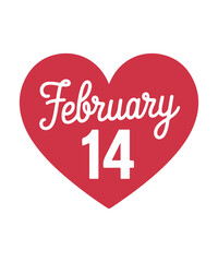 February 14 Heart Design for Valentine's Day.