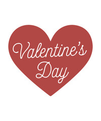Valentine's Day Heart with Elegant Script Text.