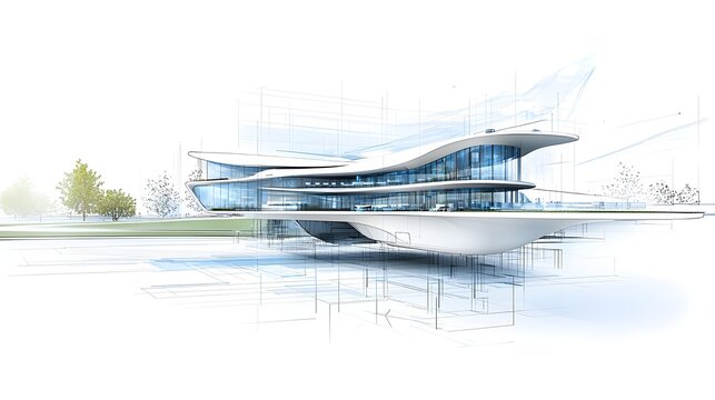Futuristic Floating Smart Villa with Hydrothermal Energy and AI Driven Maintenance A 3D Exploded View Blueprint Showcasing Advanced Residential Design and Technology for High Tech Luxury Living