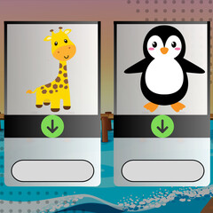 Zebra and Penguin card design