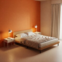 A contemporary bedroom, light and spacious, with minimalist decor.