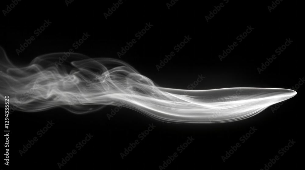 Poster wisps of translucent smoke glide elegantly through the air, swirling and twisting in captivating pat