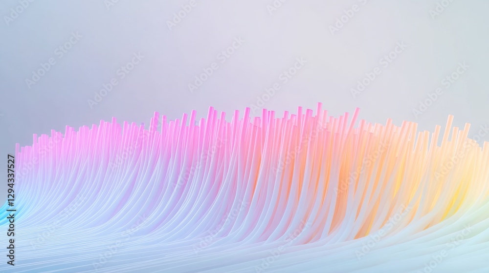 Poster abstract wave of colorful gradient lines creating a vibrant pattern