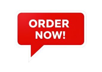 Isolated Red Order Now Speech Bubble