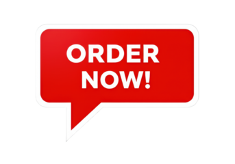 Isolated Red Order Now Speech Bubble