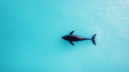 Majestic Whale Swimming Gracefully in Crystal Clear Blue Water