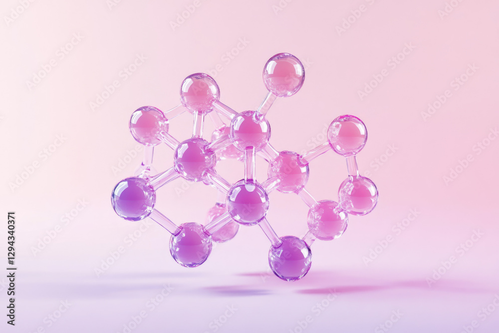 Poster A 3D rendering of a pink molecule structure, illustrating complex scientific concepts with elegance and clarity.