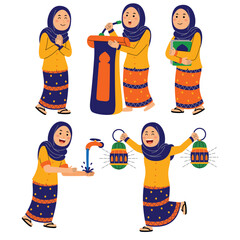 happy young women celebrate ramadan