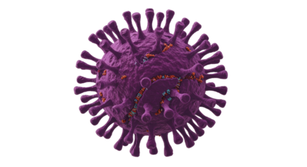 Isolated COVID-19 Virus Cell Detailed Structure