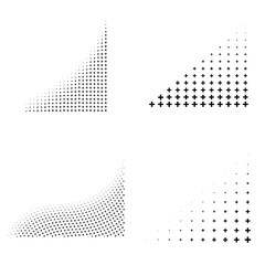 halftone dots corner border element design
