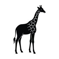 Giraffe Silhouette Vector Art and Minimalist Black Giraffe Illustration Design