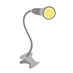 Grow lamp with stand in flat cartoon design. Led lightning with full spectrum and sunlight effect for indoor plant gardening and domestic greenhouse. Horticulture and farming tool. Vector illustration