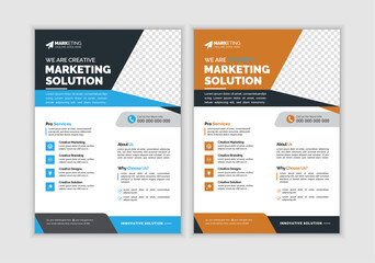 Corporate business flyer template design set with , marketing, business proposal, promotion, advertise, publication. editable flyer design.