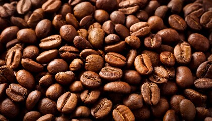 Naklejka premium roasted arabica coffee beans background medium roast coffee
