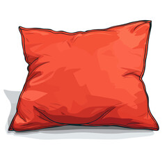 red pillow isolated on white