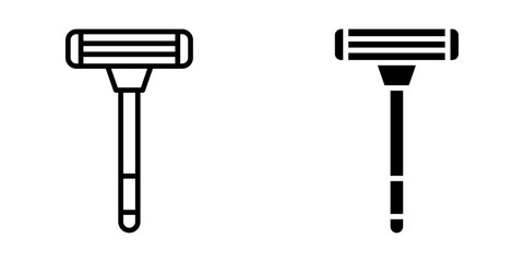 razor Icon set.Symbol isolated white background. vector illustration. color editable.