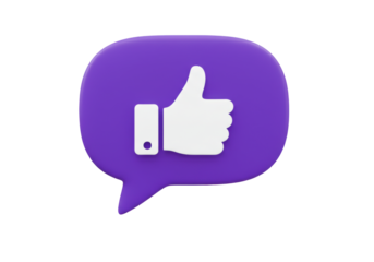 Isolated Thumbs Up Speech Bubble