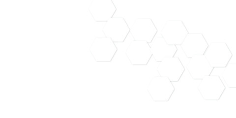 Abstract technology white geometric hexagon on transparent concept design honeycomb shape vector. 