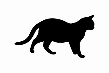 cat silhouette set, cat vector icon set, cat Vector illustration, Isolated on White Background