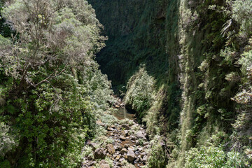 Beautiful views during hiking the irrigation system also called levada. 