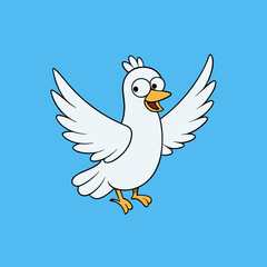 dove on a blue background