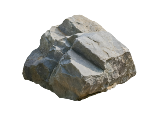 isometric 3d single rugged rock with natural cracks and weathered surface, realistic geological stone element for game assets and environment design, on isolated background
