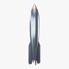 Illustration 3D Generic Military Rocket with Nuclear and Aerial Bomb Design