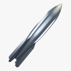 Illustration 3D Generic Military Rocket with Nuclear and Aerial Bomb Design