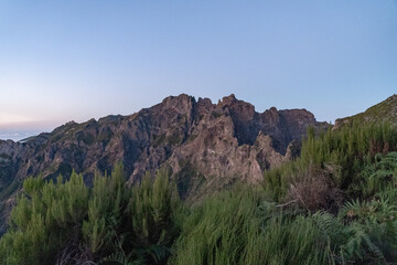 Fototapeta premium Sunrise over the mountains on the island of Madeira.