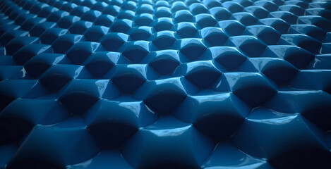 Abstract hexagon tessellation with sleek metallic finish depth effect and dynamic symmetry perfect for futuristic backgrounds