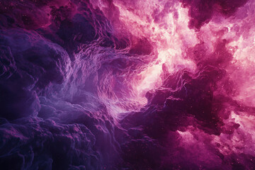 Obraz premium A mesmerizing cosmic landscape of vibrant purple and pink nebulae, swirling gases and distant stars.