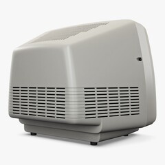 Illustration 3D Retro Monitor with CRT Tube and Classic Display Design