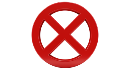 Isolated Red Prohibition Sign, Forbidden Symbol
